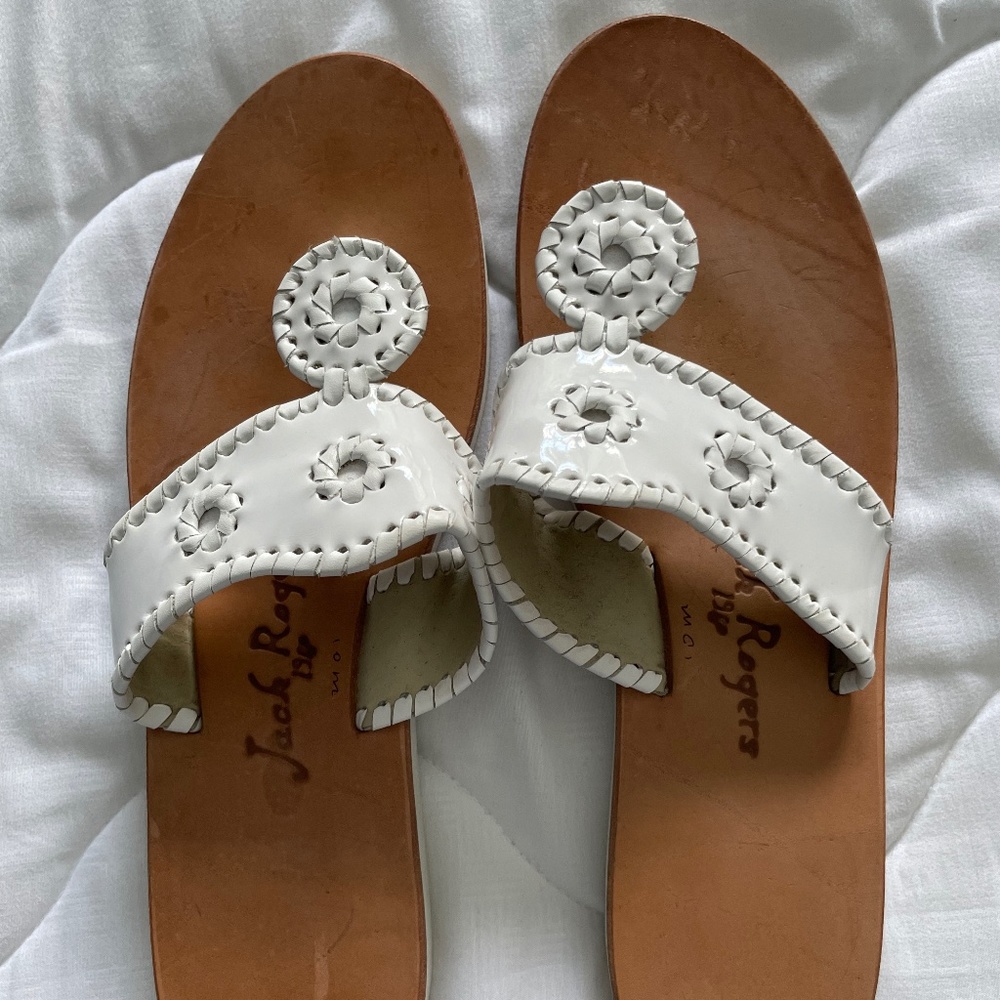 Jack Rogers Sandals White Like New Size 10